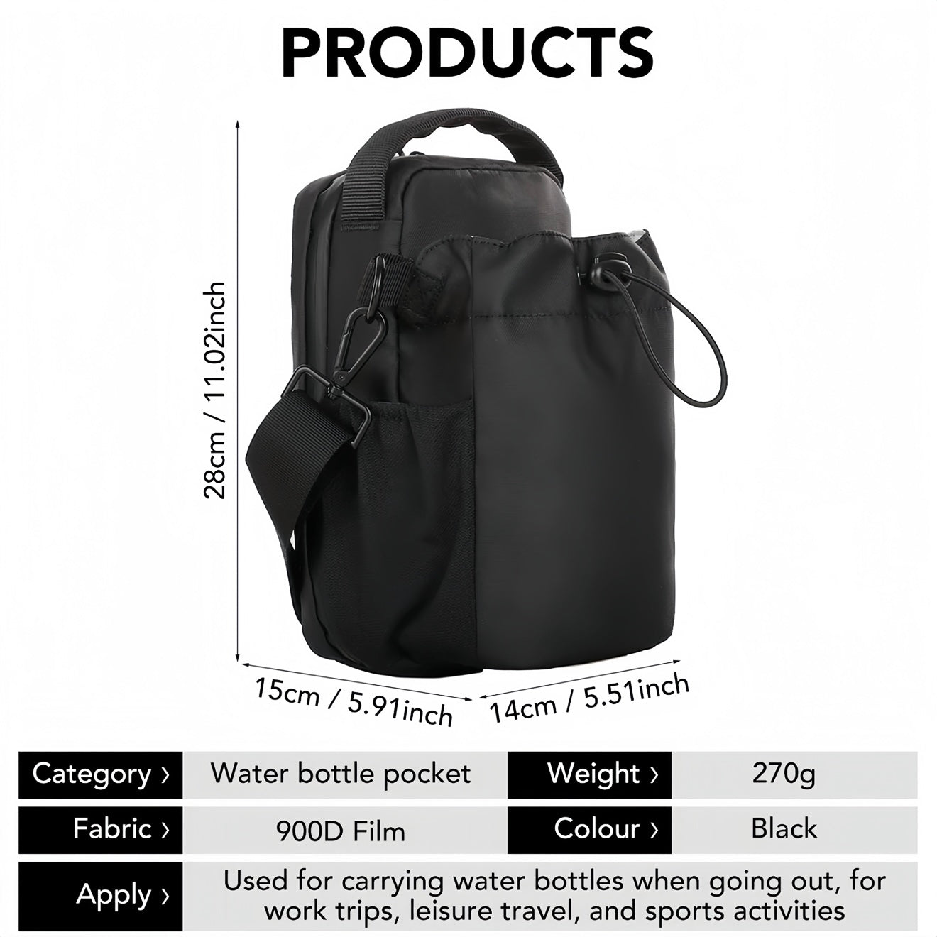 Magnetic Gym Bottle Holder Bag – 2-in-1 Mount & Sling