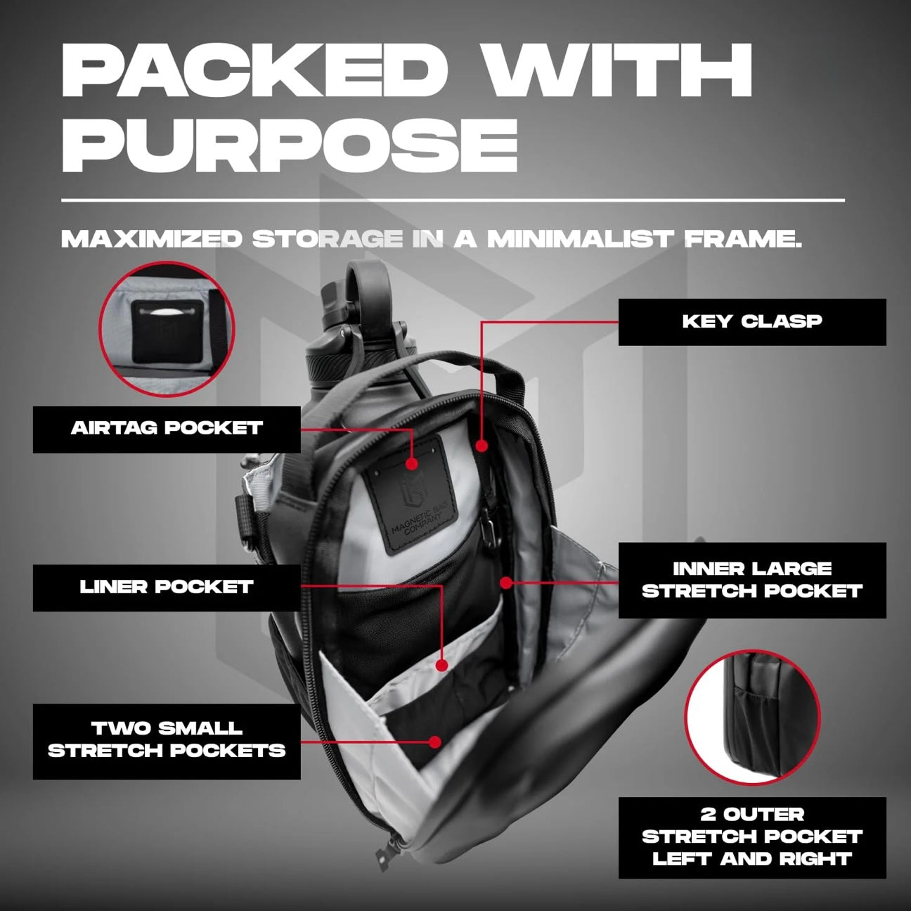 Magnetic Gym Bottle Holder Bag – 2-in-1 Mount & Sling