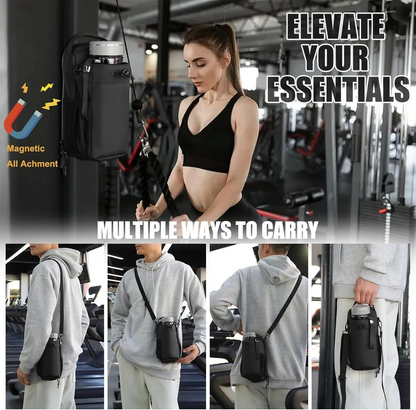 Magnetic Gym Bottle Holder Bag – 2-in-1 Mount & Sling